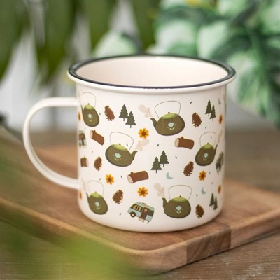 Camping Print Enamel Mug Camping Print Enamel Mug