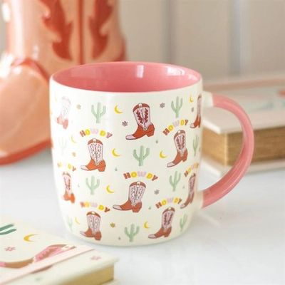 Howdy Cowboy Boot Print Mug Howdy Cowboy Boot Print Mug