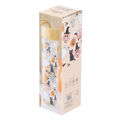 Groovy Ghost Print Glass Water Bottle Groovy Ghost Print Glass Water Bottle