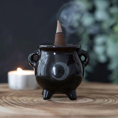 Mystical Moon Cauldron Ceramic Incense Holder Mystical Moon Cauldron Ceramic Incense Holder