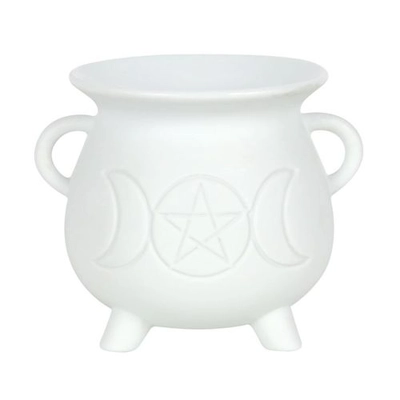 White Triple Moon Cauldron Oil Burner White Triple Moon Cauldron Oil Burner
