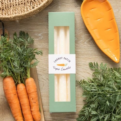 Set of 3 Carrot Patch Daisy Taper Candles Set of 3 Carrot Patch Daisy Taper Candles