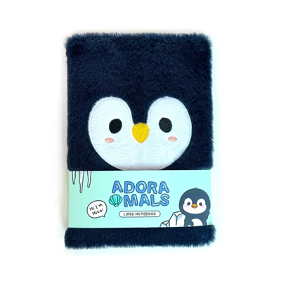 Fluffy Plush A5 Notebook - Adoramals Penguin Fluffy Plush A5 Notebook - Adoramals Penguin