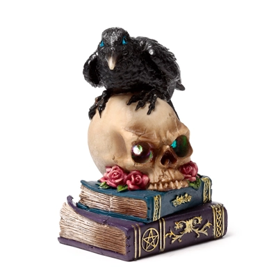 Decorative LED Ornament - Crow on Skull & Books Decorative LED Ornament - Crow on Skull & Books