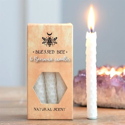 Set of 6 White Beeswax Spell Candles Set of 6 White Beeswax Spell Candles