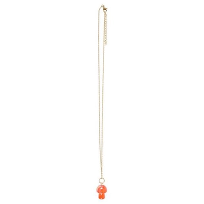 Orange Aura Crystal Mushroom Necklace Greeting Card Orange Aura Crystal Mushroom Necklace Greeting Card