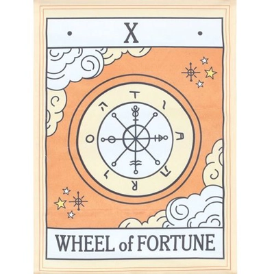 The Wheel of Fortune Vintage Tarot Wall Hanging The Wheel of Fortune Vintage Tarot Wall Hanging