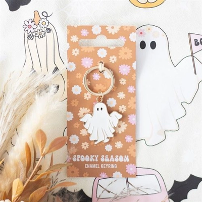 Spooky Season Groovy Ghost Keyring Spooky Season Groovy Ghost Keyring
