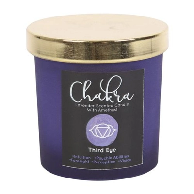 Third Eye Chakra Lavender Crystal Chip Candle Third Eye Chakra Lavender Crystal Chip Candle