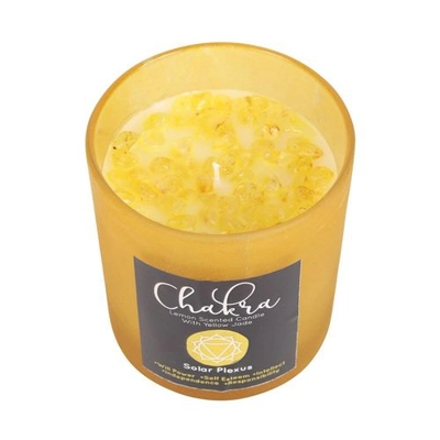 Solar Plexus Chakra Lemon Crystal Chip Candle Solar Plexus Chakra Lemon Crystal Chip Candle