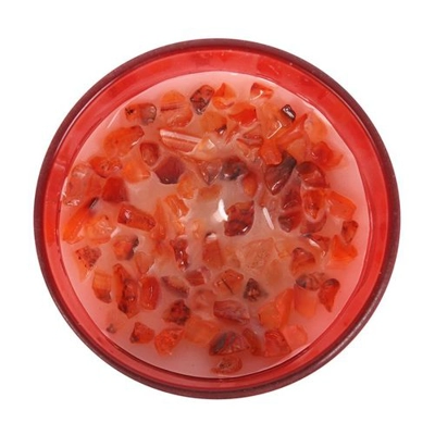 Root Chakra Strawberry Crystal Chip Candle Root Chakra Strawberry Crystal Chip Candle