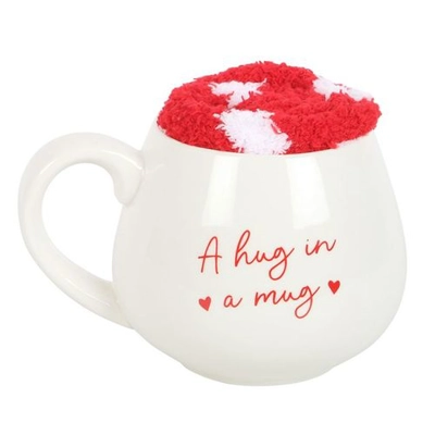 Hug in a Mug Heart Mug and Socks Set Hug in a Mug Heart Mug and Socks Set