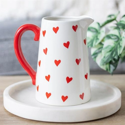 Heart Print Ceramic Flower Jug Heart Print Ceramic Flower Jug