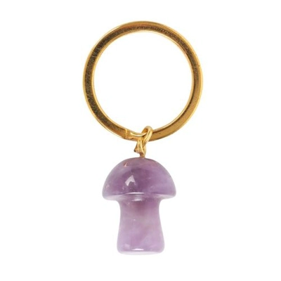 Amethyst Crystal Mushroom Keyring Amethyst Crystal Mushroom Keyring