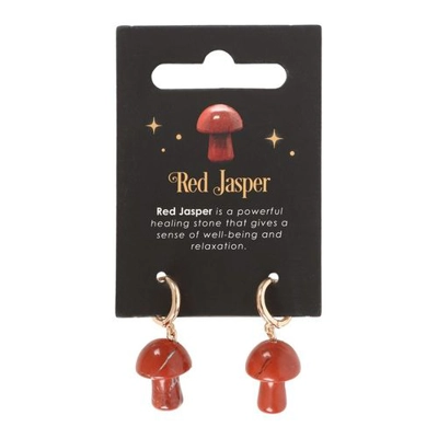 Red Jasper Crystal Mushroom Earrings Red Jasper Crystal Mushroom Earrings