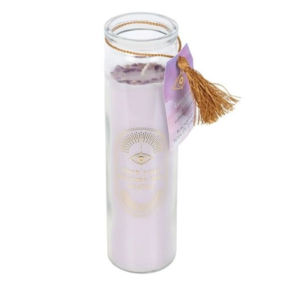 Blackberry Tube Candle with Amethyst Crystals Blackberry Tube Candle with Amethyst Crystals