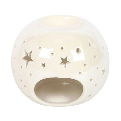 White Iridescent Star Oil Burner and Wax Warmer White Iridescent Star Oil Burner and Wax Warmer