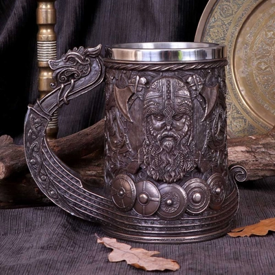 Bronze Drakkar Viking Tankard 15cm Bronze Drakkar Viking Tankard 15cm