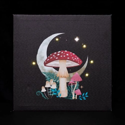 Forest Mushroom Light Up Canvas Plaque Forest Mushroom Light Up Canvas Plaque
