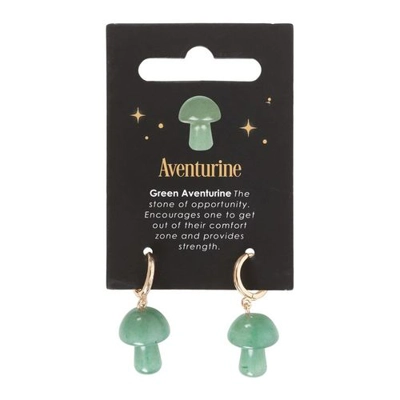 Aventurine Crystal Mushroom Earrings Aventurine Crystal Mushroom Earrings