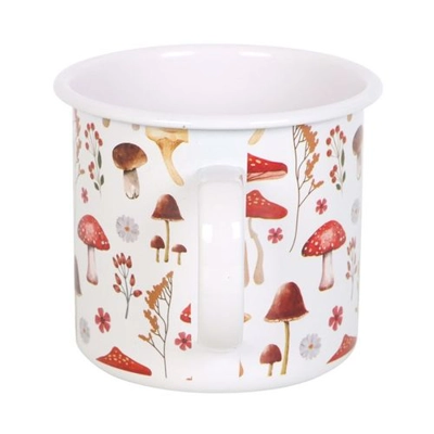 All Over Mushroom Print Enamel Mug All Over Mushroom Print Enamel Mug