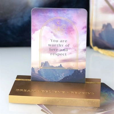 Ethereal Affirmation Cards with Wooden Stand Ethereal Affirmation Cards with Wooden Stand
