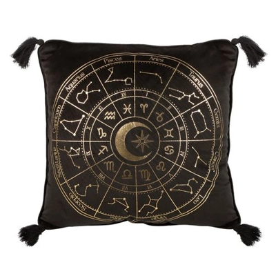 35cm Square Black Astrology Wheel Cushion 35cm Square Black Astrology Wheel Cushion