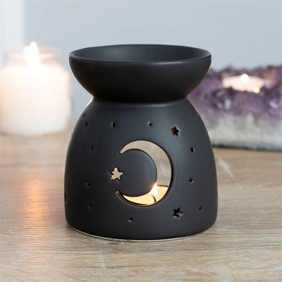 Black Mystical Moon Cut Out Oil Burner Black Mystical Moon Cut Out Oil Burner