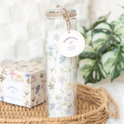 Floral Print Wildflower Tube Candle Floral Print Wildflower Tube Candle