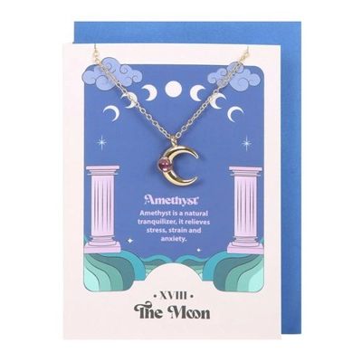 The Moon Celestial Amethyst Necklace Card
