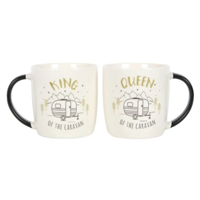 King and Queen Couples Caravan Mug Set