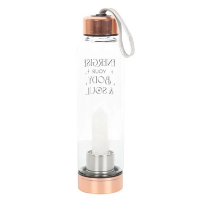 Clear Quartz Body and Soul Glass Water Bottle Clear Quartz Body and Soul Glass Water Bottle