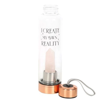 Rose Quartz Create My Own Reality Glass Water Bottle Rose Quartz Create My Own Reality Glass Water Bottle