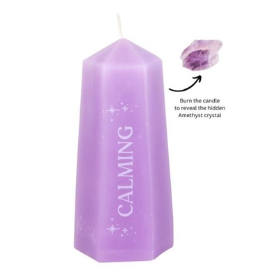 Calming Crystal Candle with Rough Amethyst Calming Crystal Candle with Rough Amethyst