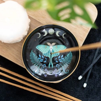 Luna Moth Ceramic Incense Plate Luna Moth Ceramic Incense Plate