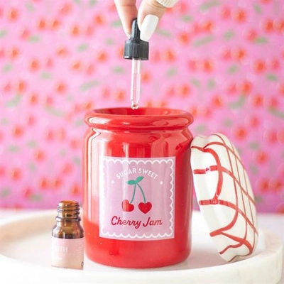 Cherry Jam Jar Oil Burner and Wax Warmer Cherry Jam Jar Oil Burner and Wax Warmer