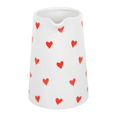 Heart Print Ceramic Flower Jug Heart Print Ceramic Flower Jug