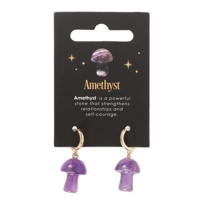 Amethyst Crystal Mushroom Earrings Amethyst Crystal Mushroom Earrings