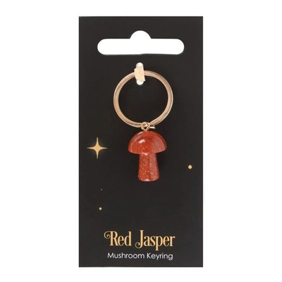Red Jasper Crystal Mushroom Keyring Red Jasper Crystal Mushroom Keyring
