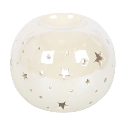 White Iridescent Star Oil Burner and Wax Warmer White Iridescent Star Oil Burner and Wax Warmer