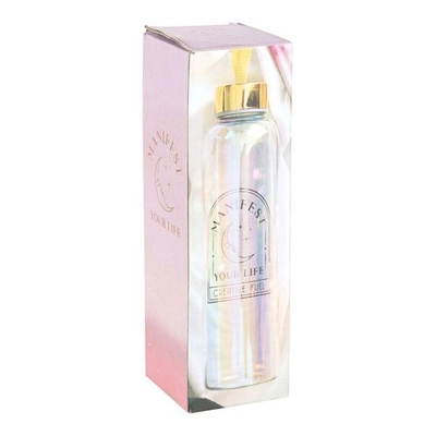 Manifest Your Life Iridescent Glass Water Bottle Manifest Your Life Iridescent Glass Water Bottle