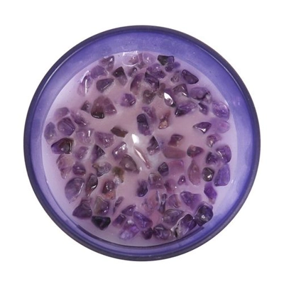 Third Eye Chakra Lavender Crystal Chip Candle Third Eye Chakra Lavender Crystal Chip Candle