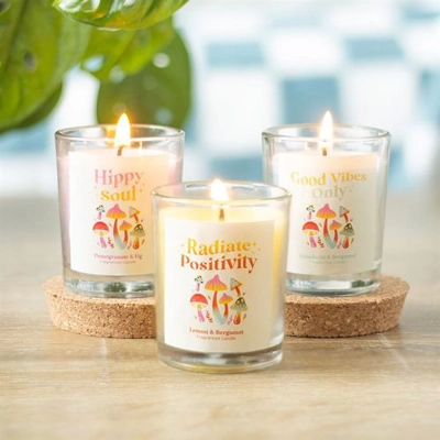 Set of 3 Funky Fungi Mushroom Votive Candles Set of 3 Funky Fungi Mushroom Votive Candles
