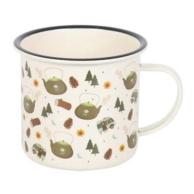 Camping Print Enamel Mug Camping Print Enamel Mug