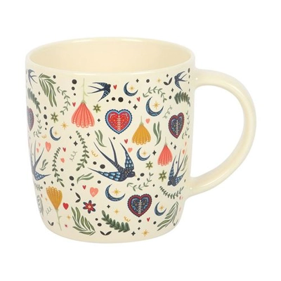 Cream Midnight Bloom Print Mug Cream Midnight Bloom Print Mug