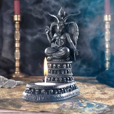 Baphomet's Devotion Tea Light Holder 17cm Baphomet's Devotion Tea Light Holder 17cm
