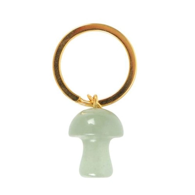 Aventurine Crystal Mushroom Keyring Aventurine Crystal Mushroom Keyring
