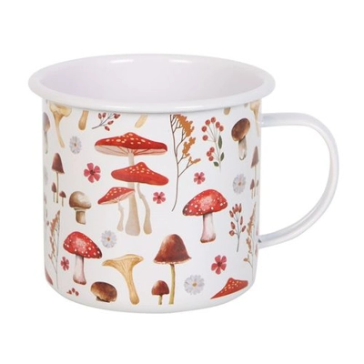All Over Mushroom Print Enamel Mug All Over Mushroom Print Enamel Mug
