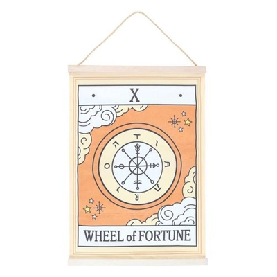 The Wheel of Fortune Vintage Tarot Wall Hanging The Wheel of Fortune Vintage Tarot Wall Hanging