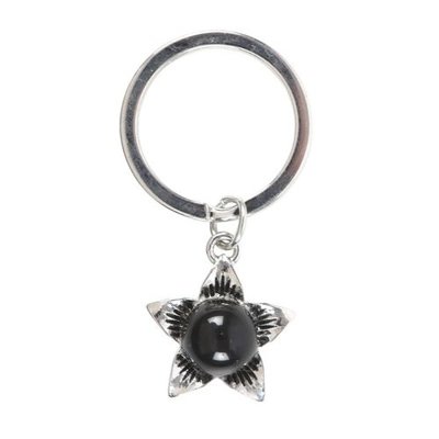 Deadly Nightshade Keyring with Black Obsidian
